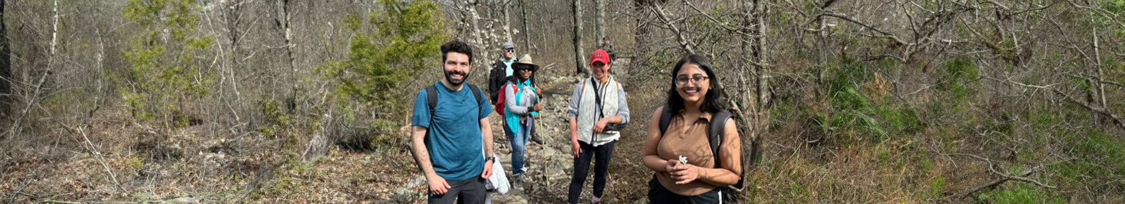 students hiking